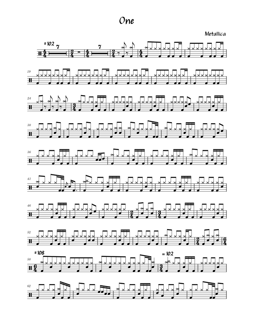 Metallica one piano cover on sale