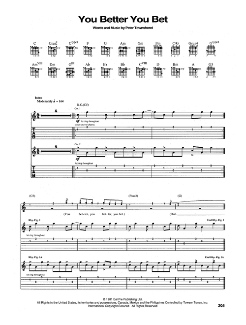 You Better You Bet - The Who (Guitar Tab)