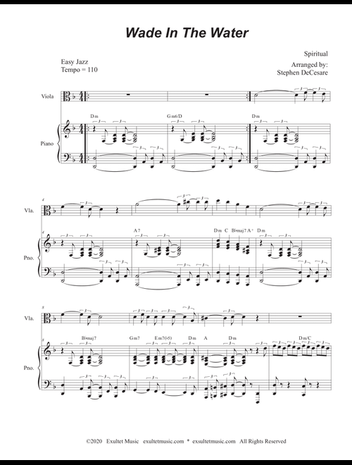 Wade In The Water (Viola solo and Piano) (Arr. Stephen DeCesare) - Spiritual (Viola and Piano)