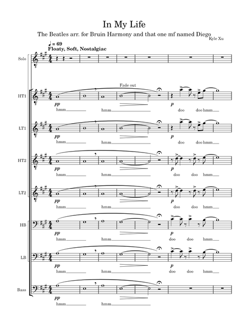 In my life – The Beatles In My Life arr. Kyle Xu