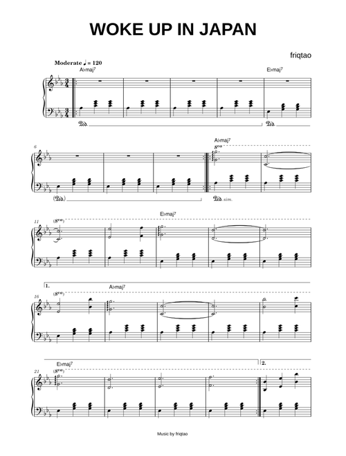 Woke up in Japan - friqtao (Piano)