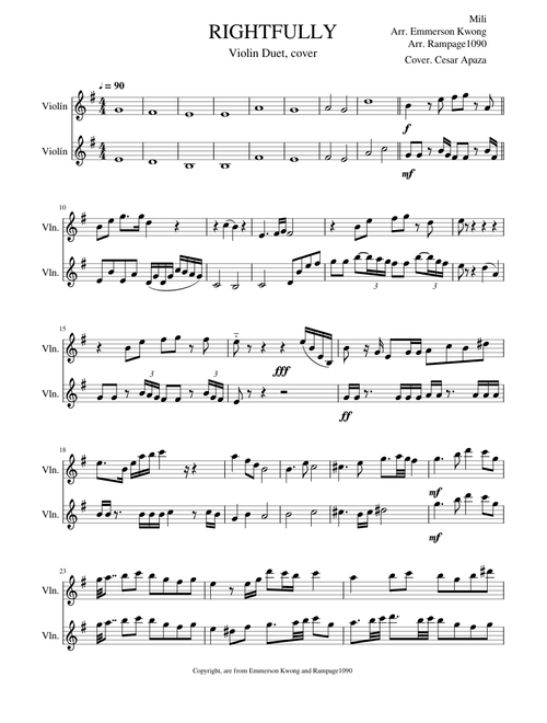 RIGHTFULLY-Goblin Slayer OP sheet music for Violin