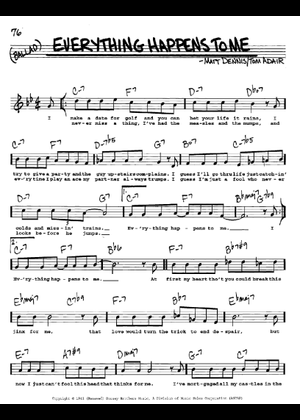 Everything Happens To Me – Frank Sinatra Sheet Music with Chords
