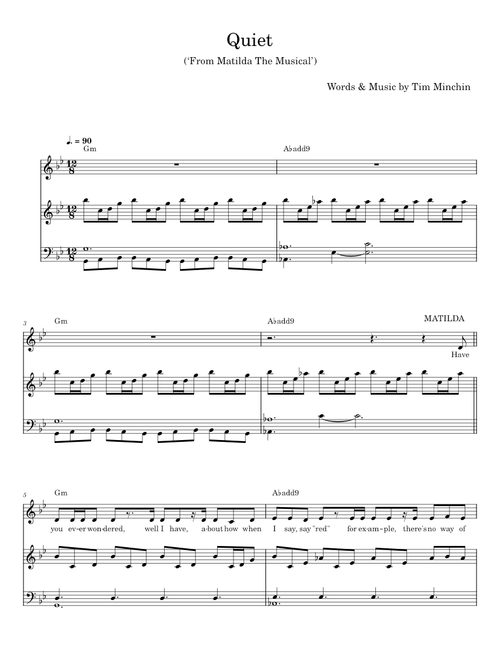 Quiet - matilda the musical - Tim Minchin