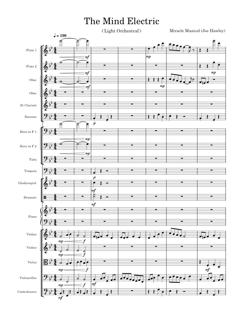 The Mind Electric, Light Orchestral Sheet music for Piano, Tuba, Flute
