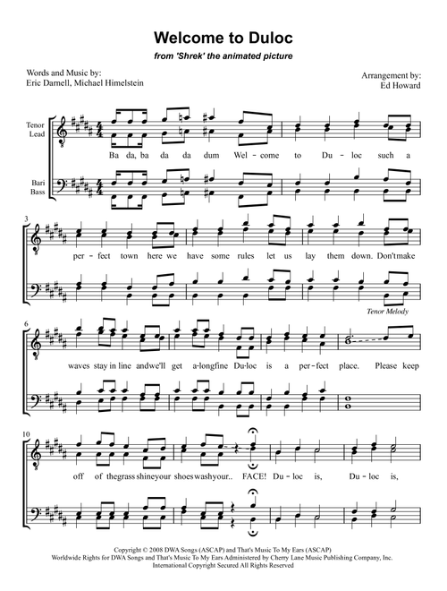 Welcome To Duloc (Arr. Ed Howard) - Various (Choral, TTBB)