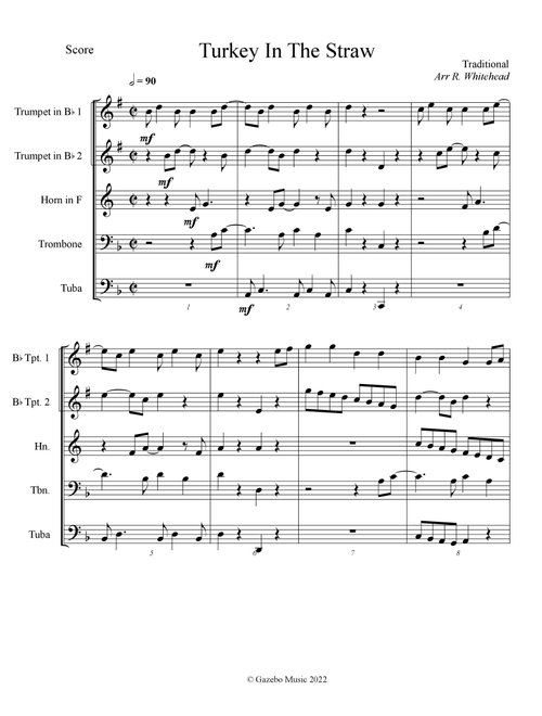 Turkey in the Straw (Arr. Robert Whitehead) (Brass Ensemble)