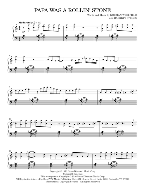Papa Was A Rollin' Stone [Jazz version] - George Michael, The Temptations (Piano Solo)