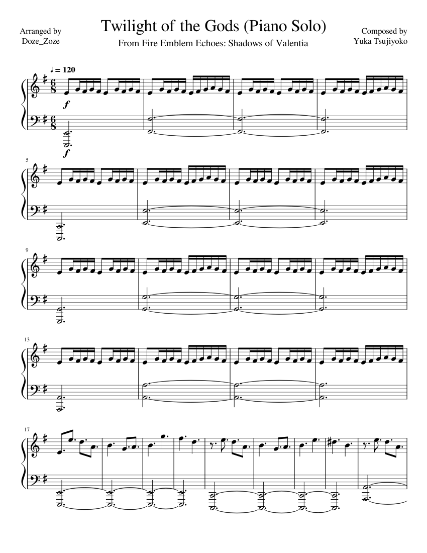 Twilight of the Gods (Piano Solo) Sheet Music for Piano (Solo