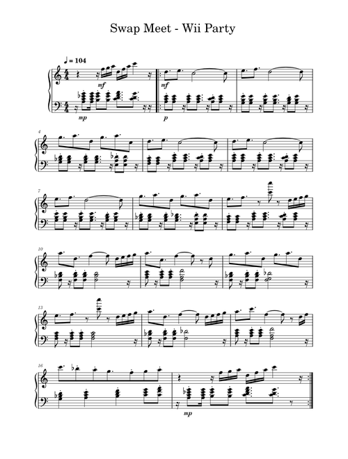 Swap Meet – Wii Party - Piano