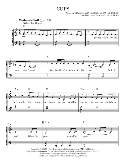 Cups - Anna Kendrick (Easy Piano)