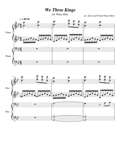 We Three Kings - Zach and Frank Piano Duets