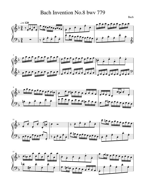 Bach Invention No.8 bwv 779