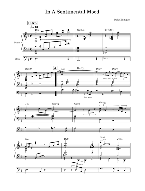 In a sentimental mood – Duke Ellington