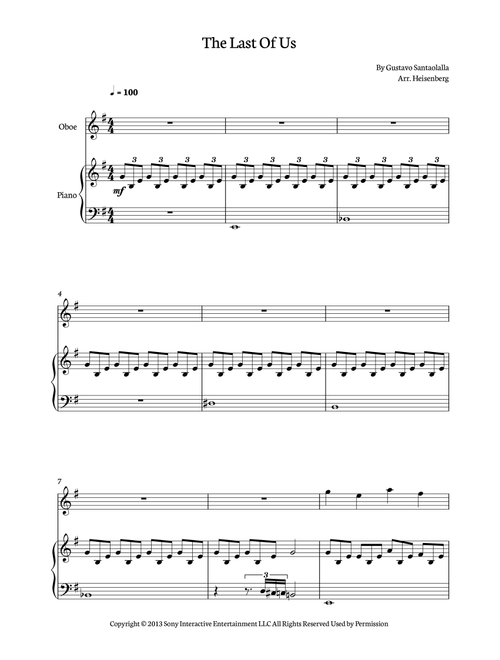 The Last Of Us (Arr. Heisenberg) - Gustavo Santaolalla (Oboe and Piano)