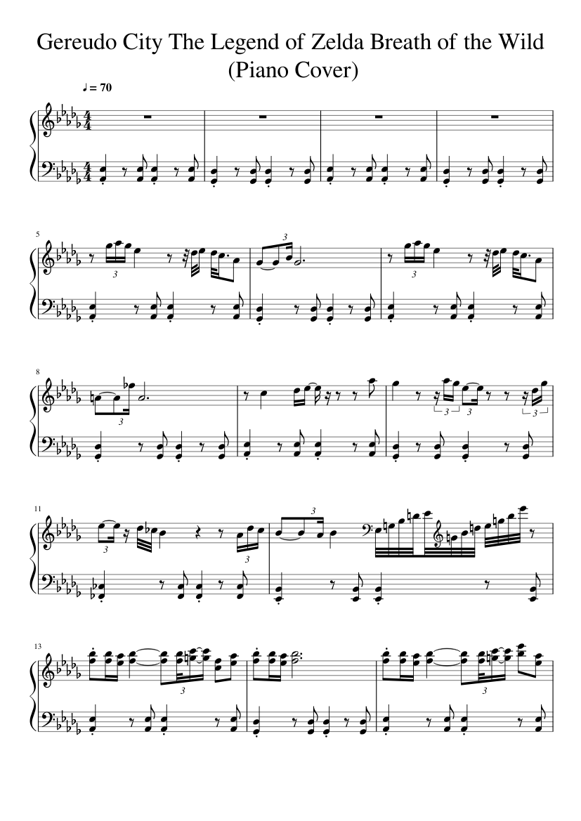Eficacia infinito nuez Gerudo City - The Legend of Zelda Breath of the Wild Piano Cover Sheet music for Piano (Solo) | Musescore.com Eficacia infinito nuez Gerudo City - The Legend of Zelda Breath of the Wild Piano Cover Sheet music for Piano (Solo) | Musescore.com