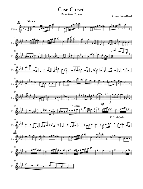 Case Closed Detective Conan Main Theme flute flauta