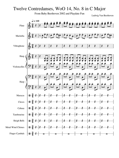 12 Contredanses, WoO 14 – Ludwig van Beethoven Twelve Contredanses, WoO 14, No. 8 in C Major - Baby Beethoven