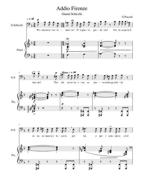 Gianni Schicchi Addio Firenze - Puccini