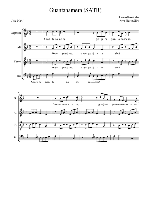 Guantanamera (SATB)