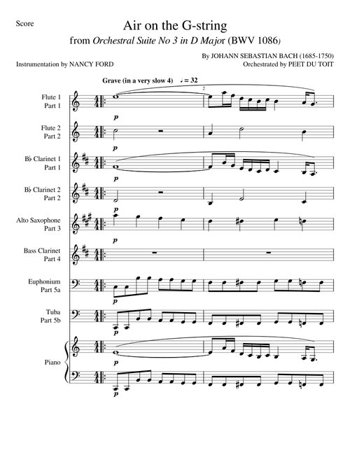 Air on the G-String - John Sebastian Bach (for wind ensemble)