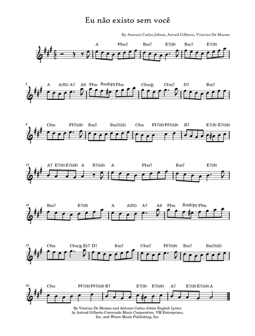 I'm Nothing Without You (Eu Nao Existo Sem Voce) (Arr. Samuel Alcântara) - Astrud Gilberto (Alto Sax Solo)
