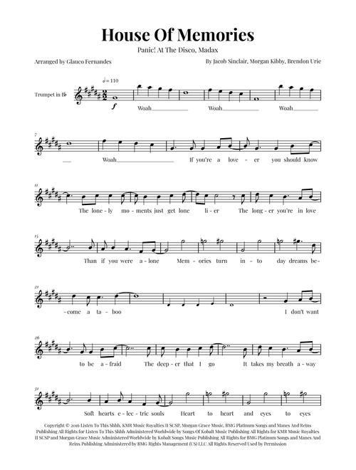 House Of Memories (Arr. Glauco Fernandes) - Madax (Trumpet Solo)