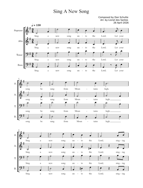 Sing a new song –SATB