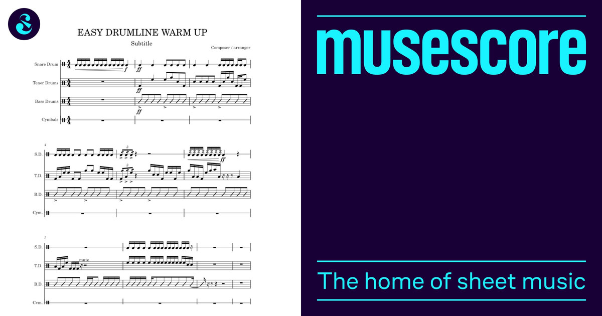 EASY DRUMLINE WARM UP – jbrayden2000 Sheet Music for Tuba, Synthesizer ...