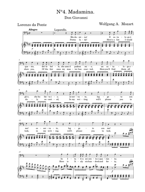 DON GIOVANNI sheet music by FranckM. | Play, print, and download