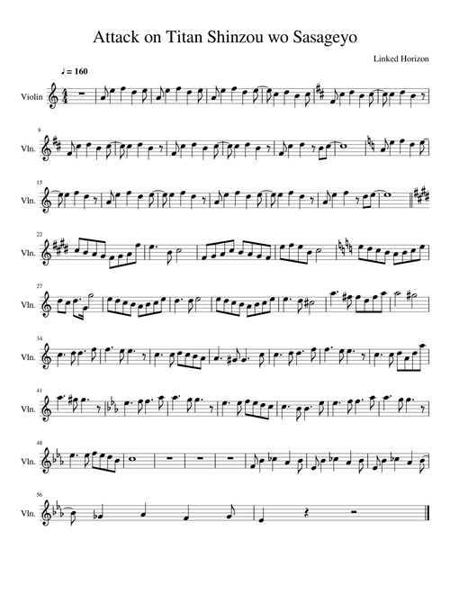Attack on Titan Shinzou wo Sasageyo Season 2 (Violin)
