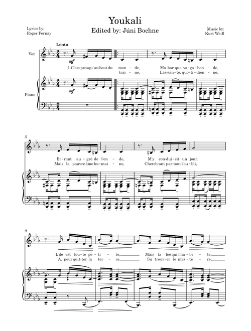 Youkali – Kurt Weill Youkali C minor – Kurt Weill