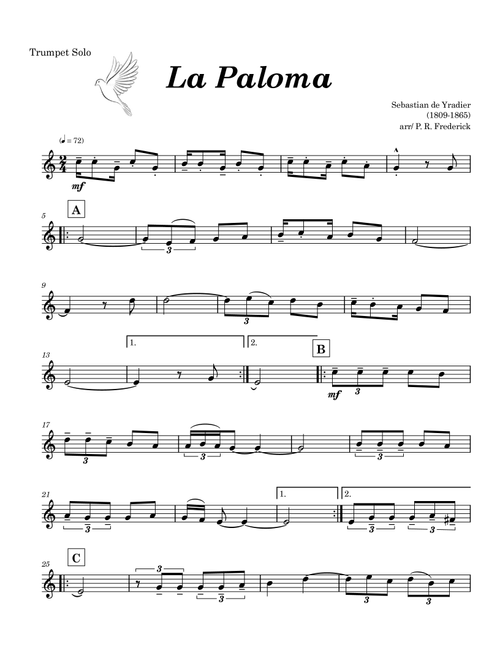 La Paloma (Arr. P. R. Frederick) - Sebastian de Yradier (Trumpet Solo)