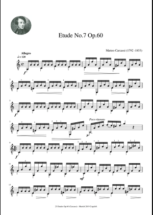 Etude No.5 Op.60 - Matteo Carcassi (1792 - 1853) Sheet Music for