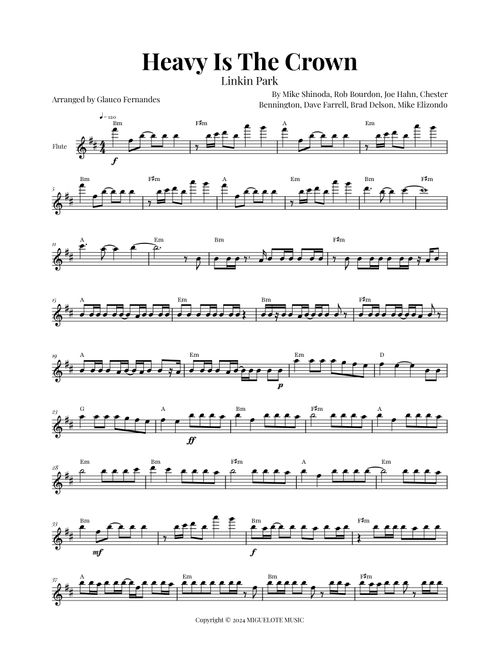 Heavy Is The Crown (Arr. Glauco Fernandes) - Linkin Park (Flute Solo)