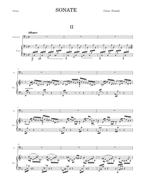 Sonate violon piano II – César Franck