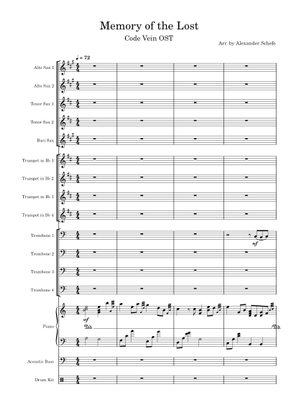 Memory of the Lost - Code Vein OST (with piano part) Sheet Music for ...