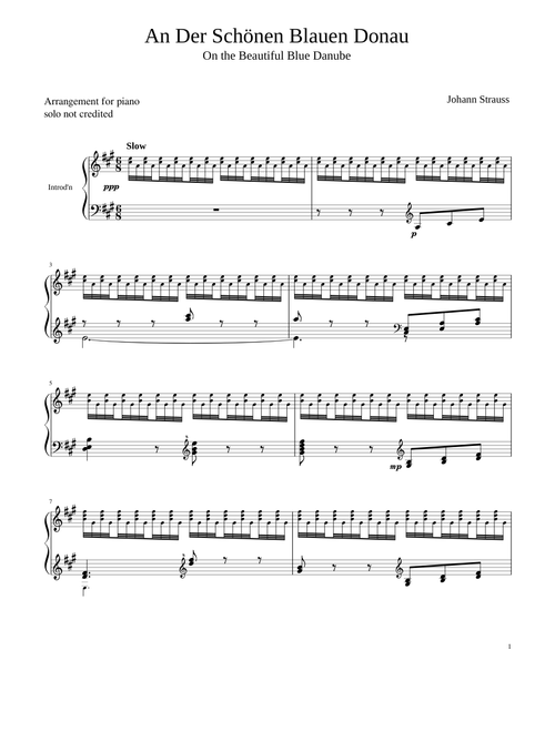On the Beautiful Blue Danube (Piano solo)