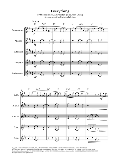 Everything (Arr. Rodrigo Faleiros) - Michael Buble (Woodwind Ensemble)