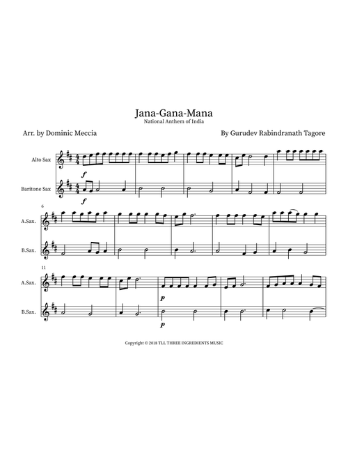 Jana Gana Mana (Arr. Dominic Meccia) - David Davidson, Scott Dente, Kenneth Lewis (Instrumental Duet)