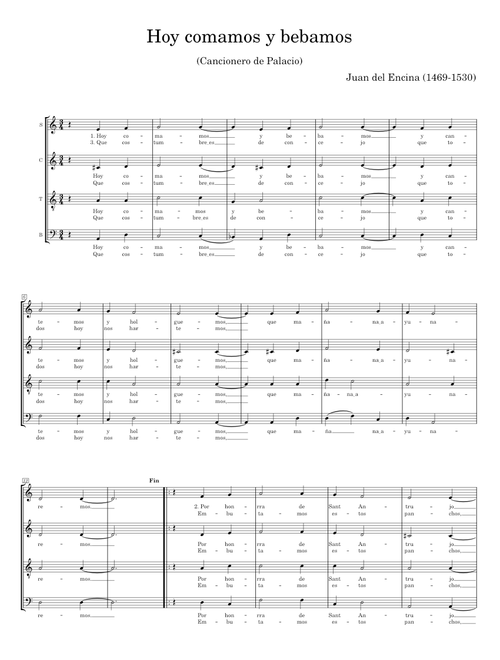 Hoy comamos y bebamos - Juan del Encina