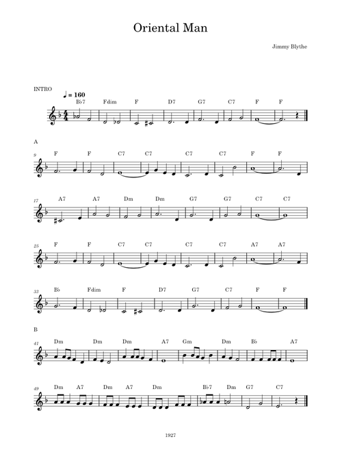 Oriental Man – Jimmy Blythe Oriental Man