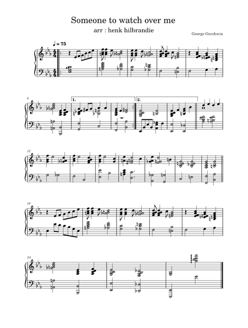 Someone to watch over me – George Gershwin