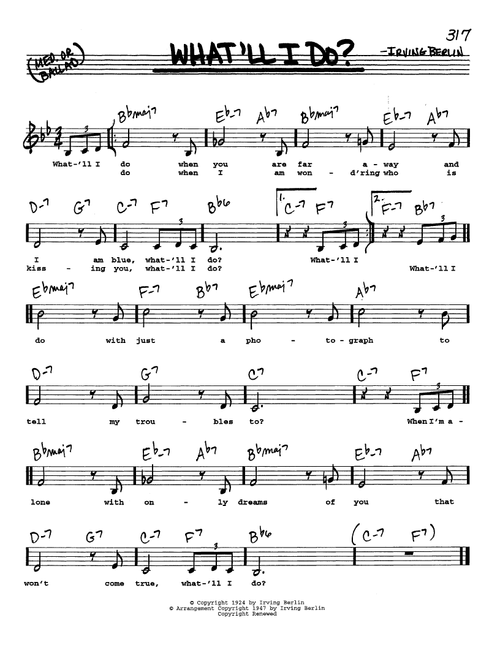 What'll I Do? (Low Voice) - Irving Berlin (Real Book - Melody-Chords-Lyrics)