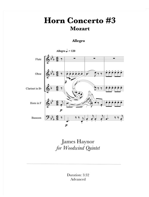 Horn Concerto #3 Finale for Woodwind Quintet (Arr. James Haynor) - Wolfgang Amadeus Mozart (Woodwind Ensemble)