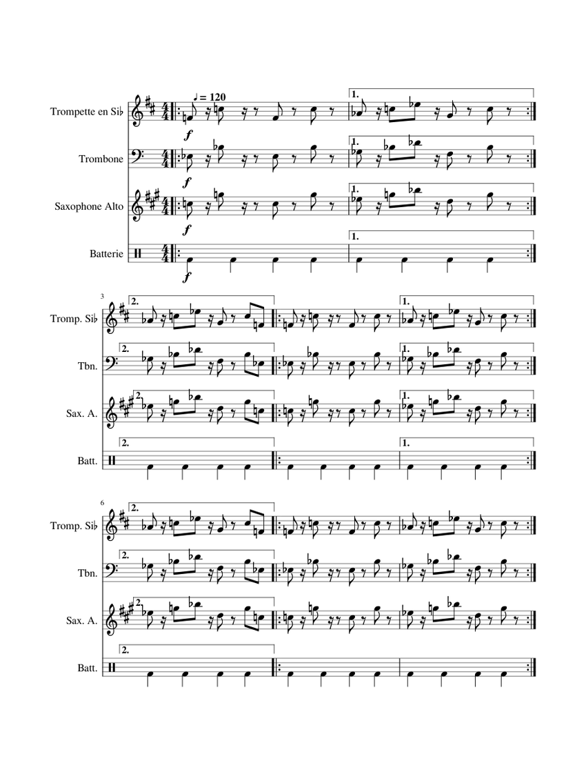 Calabria Rune Sheet music for Trombone, Saxophone alto, Trumpet in b