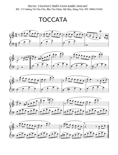 TOCCATA SHEET