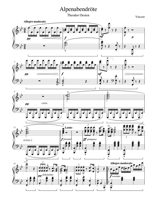 Alpenabendröte  – Theodore Oesten
