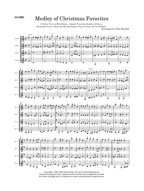 Christmas Carol Medly - Guitar Quartet