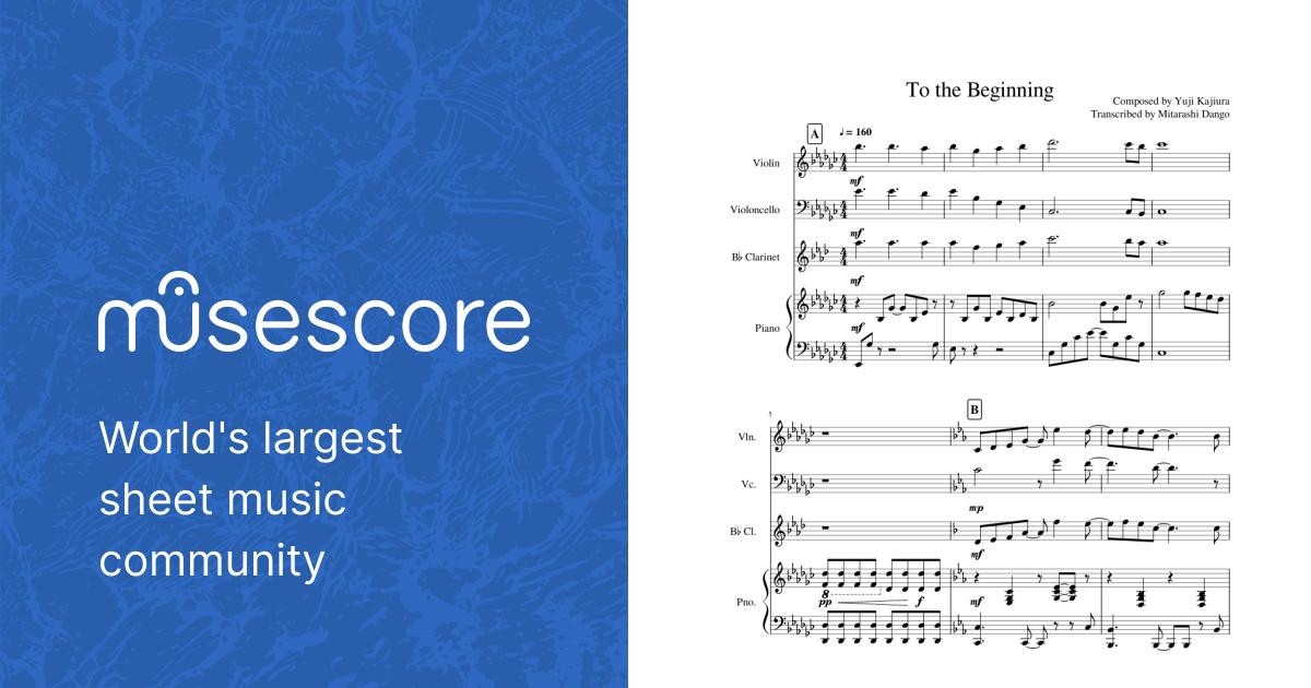 To The Beginning - Kalafina Sheet music for Piano, Clarinet